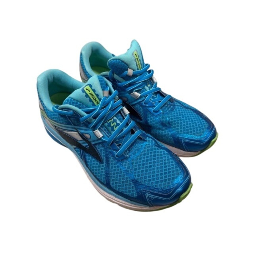 Brooks Ravenna 7 Womens Running Shoes Blue Teal Lime Green Sneakers 9.5 - Picture 1 of 9